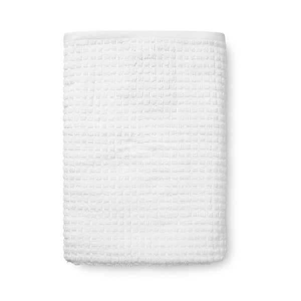 Prosop alb din bumbac organic din frotir 70x140 cm Check – JUNA