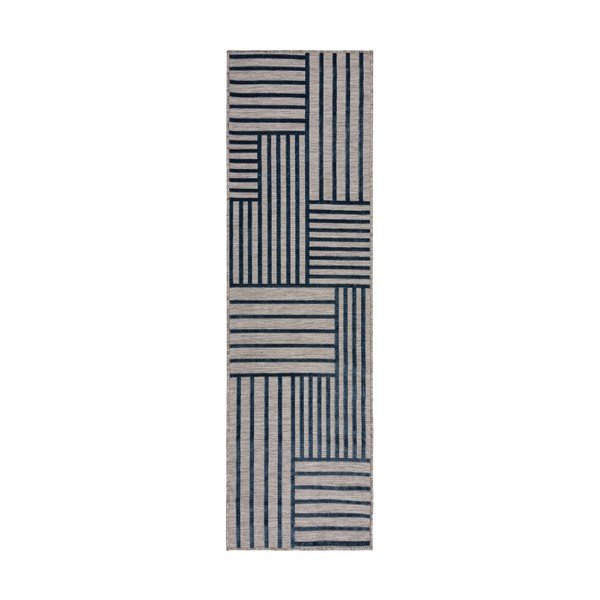 Covor pentru exterior și interior albastru închis 66x230 cm Vigo Blocks – Flair Rugs