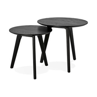 Set 2 măsuțe auxiliare cu blat negru Kokoon Espino