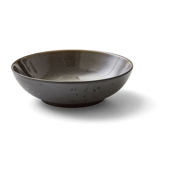 Bol din gresie ceramică pentru salată Bitz, ø 24 cm, gri - negru