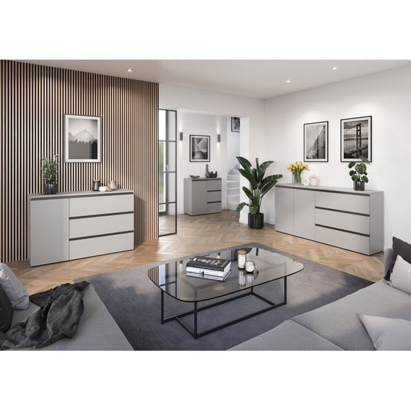 Comodă gri joasă 135x91 cm Bastia – Germania-image-4