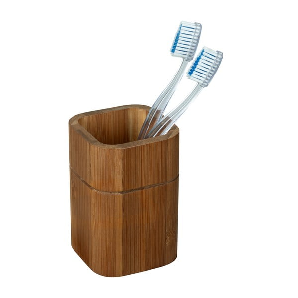 Suport pentru periuța de dinți maro din bambus Serro – Wenko-image-2