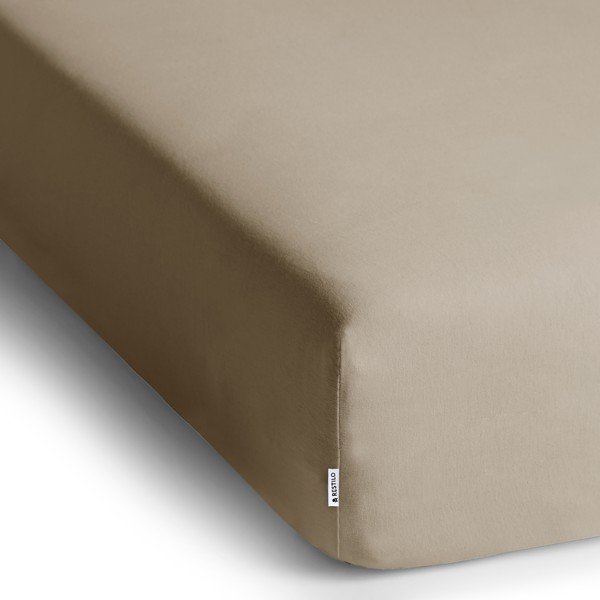 Cearceaf maro deschis din jerseu cu elastic 160x200 cm Amber – Restilo-image-2