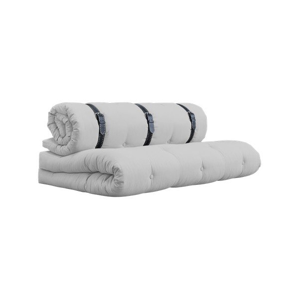 Canapea extensibilă cu detalii din piele și cusătură albă Karup Buckle Up Light Grey-image-4