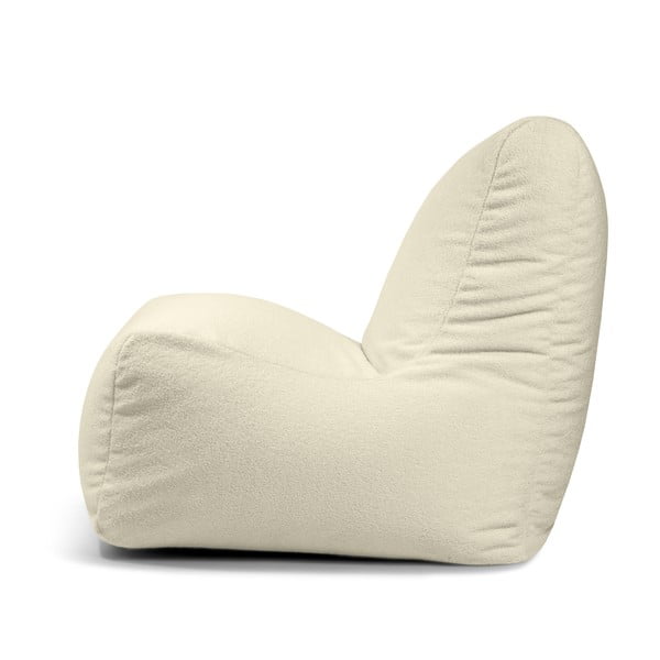 Fotoliu bean bag gri deschis cu tapițerie din țesătură bouclé Seat Lounge – SLOWDOWN-image-3