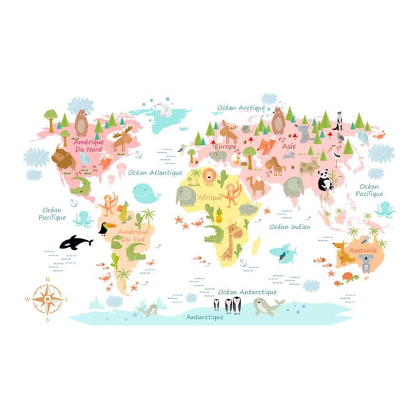 Autocolant de perete Ambiance Baby World Map