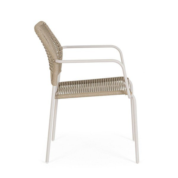 Scaun de grădină bej/în culoare naturală din metal Jable – Bizzotto-image-3