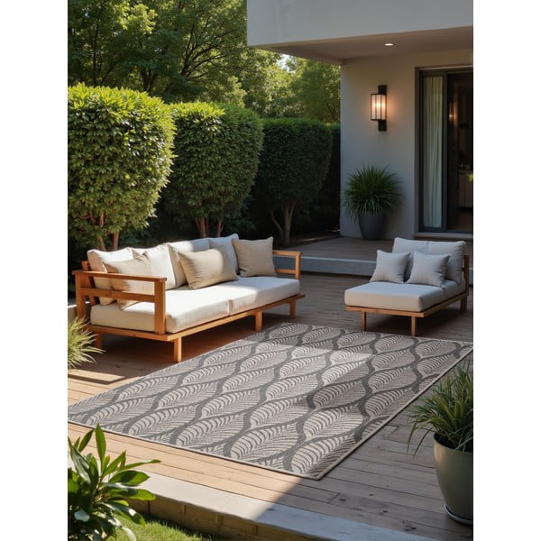 Covor pentru exterior și interior gri/fildeș 160x230 cm Duet Liora – NORTHRUGS-image-2