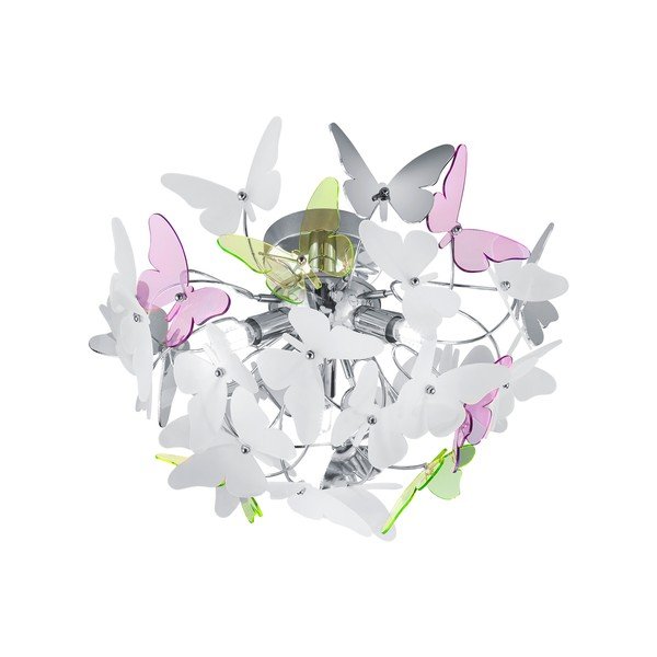 Lustră pentru copii cu abajur din plastic ø 45 cm Butterfly – Reality