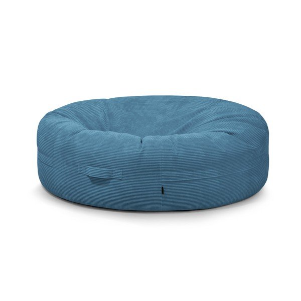 Fotoliu bean bag albastru cu tapițerie din catifea reiată Roll 190 – SLOWDOWN