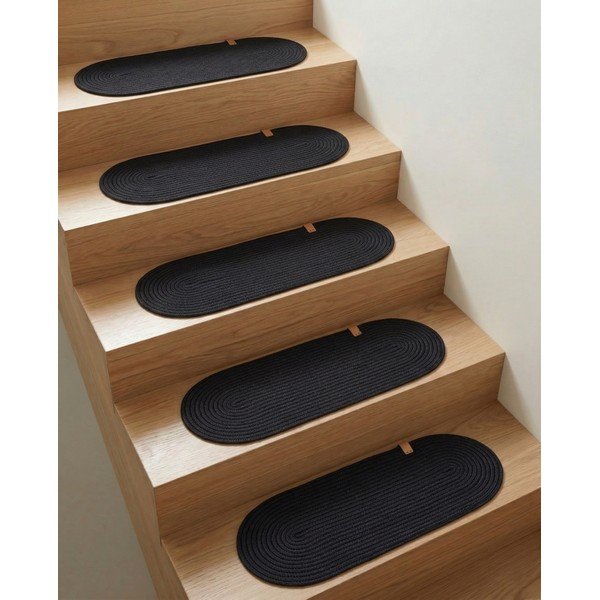 Covorașe pentru scări negre 16 buc. 25x65 cm Milo – Vitaus-image-1