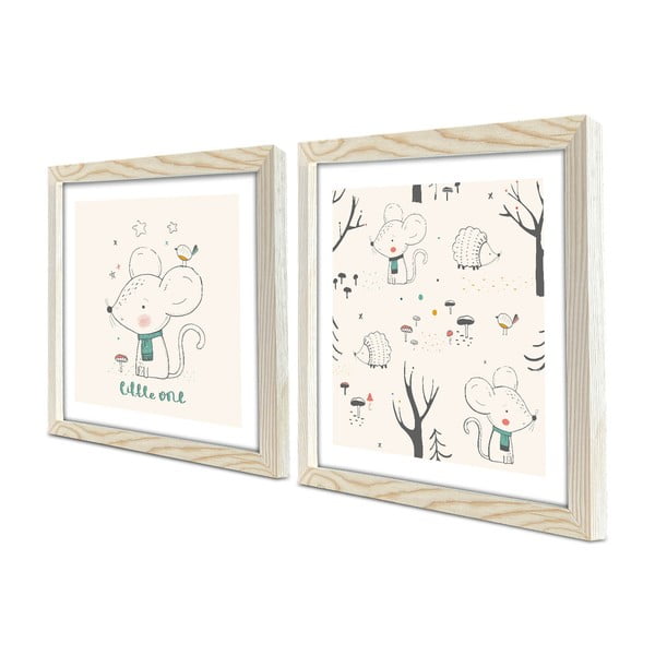 Tablouri pentru copii 2 buc. 33x33 cm Little One - Wallity-image-2