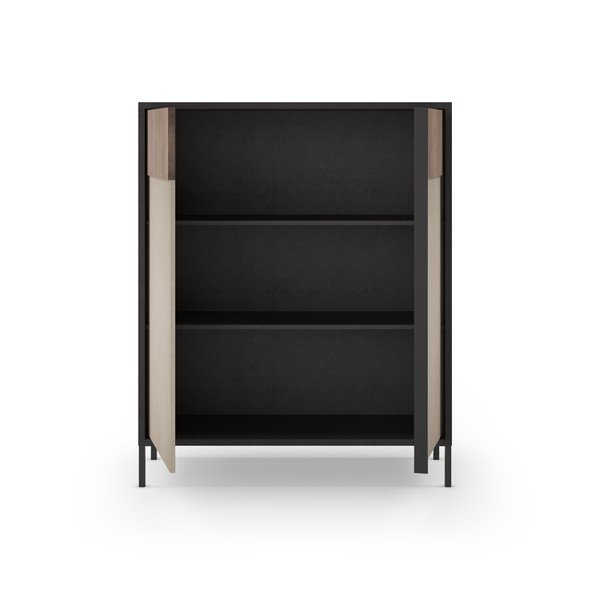 Dulap gri antracit/maro deschis 106x130 cm Amalia – Marckeric-image-2