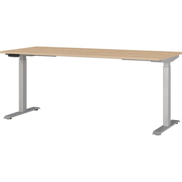 Birou reglabil cu blat cu aspect de lemn de stejar cu înălțime ajustabilă electric 80x180 cm Jet – Germania