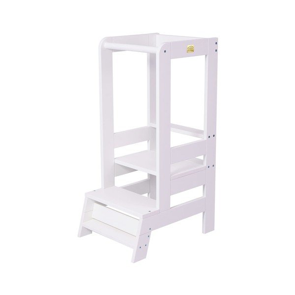 Turn de învățare alb din lemn de pin Montessori – Meowbaby