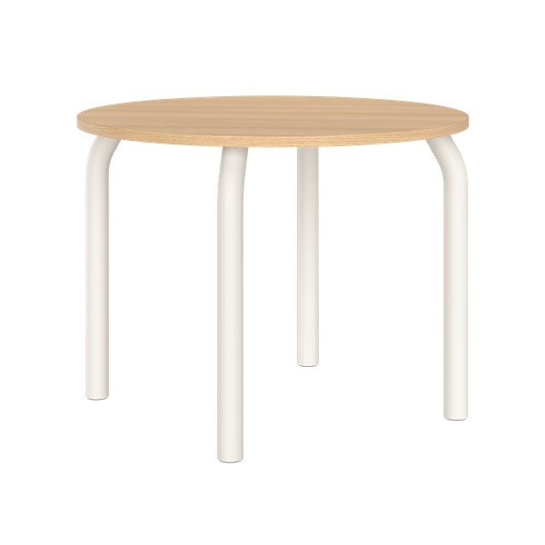 Masă de dining rotundă cu blat cu aspect de lemn de stejar ø 100 cm Meko – noo.ma