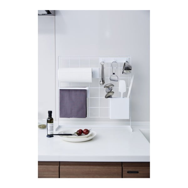 Suport/panou pentru accesorii de bucătărie YAMAZAKI Tower Grid, 52 x 52 cm, alb-image-1