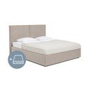 Pat dublu tapițat taupe cu spațiu de depozitare cu saltea / somieră 180x200 cm Thessa Bold - Bonami Selection