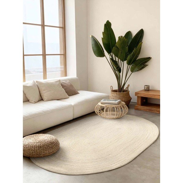 Covor crem reversibil/țesut manual din iută 160x230 cm Braided – Hanse Home-image-1