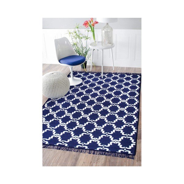 Covor reversibil Risus, 140 x 215 cm, alb-albastru-image-4