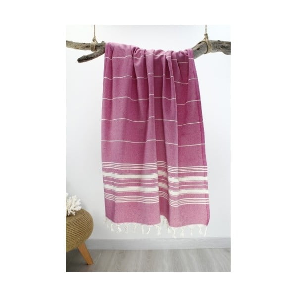 Prosop din bumbac pur Hammam Yenge Style, 90  x  180 cm, roz