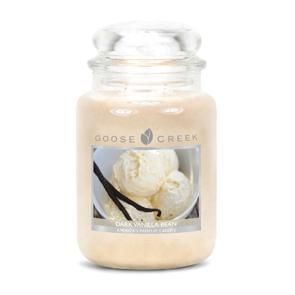 Lumânare parfumată în recipient de sticlă Goose Creek Dark Vanilla Bean, 150 ore de ardere