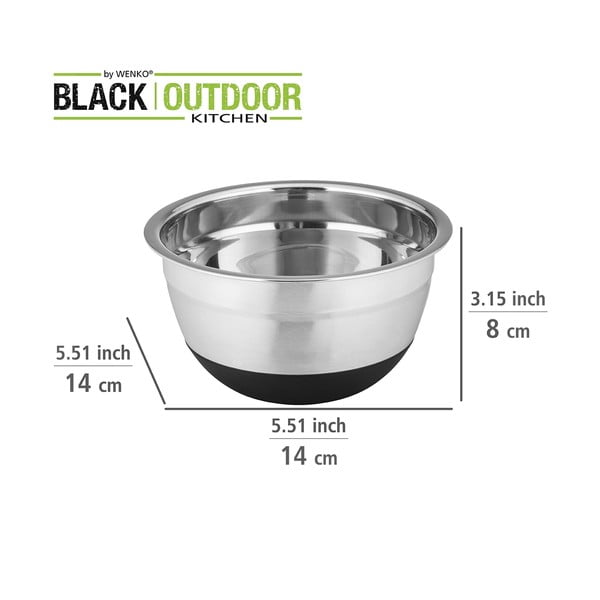 Bol din oțel inoxidabil cu bază antiderapantă Wenko Black Outdoor Kitchen Aru, 600 ml-image-4
