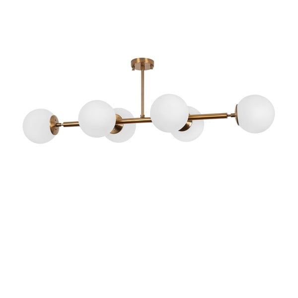 Plafonieră albă/aurie cu abajur din sticlă 40x110 cm Fazli – Opviq lights