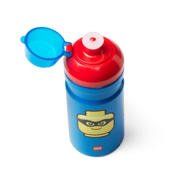 Sticlă pentru apă cu capac roşu LEGO® Iconic, 390 ml, albastru-image-2