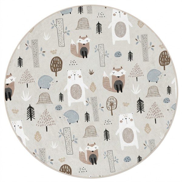 Covor pentru copii lavabil ø100 cm Forest Friends – Mila Home
