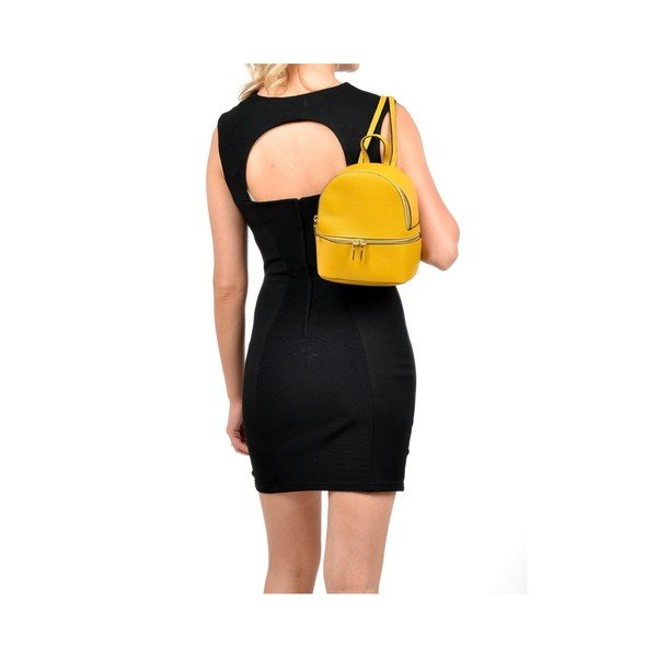 Rucsac din piele Sofia Cardoni Rita, galben-image-1