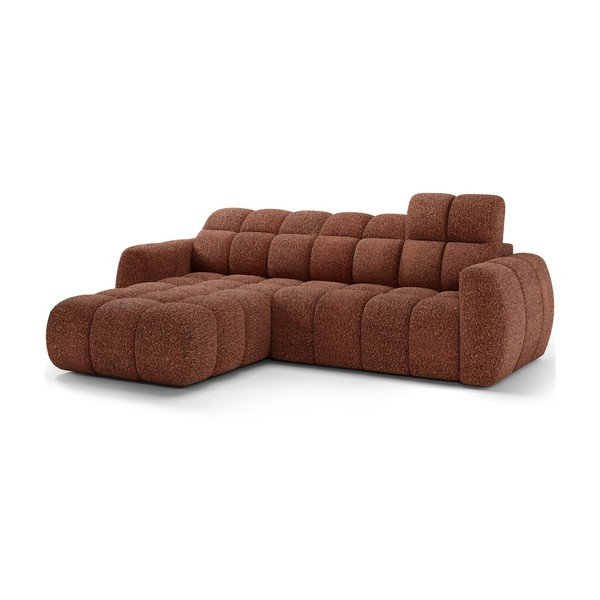 Colțar roșu cu tapițerie din țesătură bouclé (cu colț pe partea stângă/cu șezlong) Fanito – ELTAP-image-2