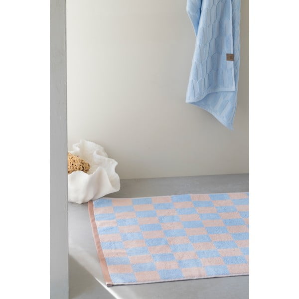 Covoraș de baie albastru/roz din bumbac organic 50x80 cm Retro – Mette Ditmer Denmark-image-2