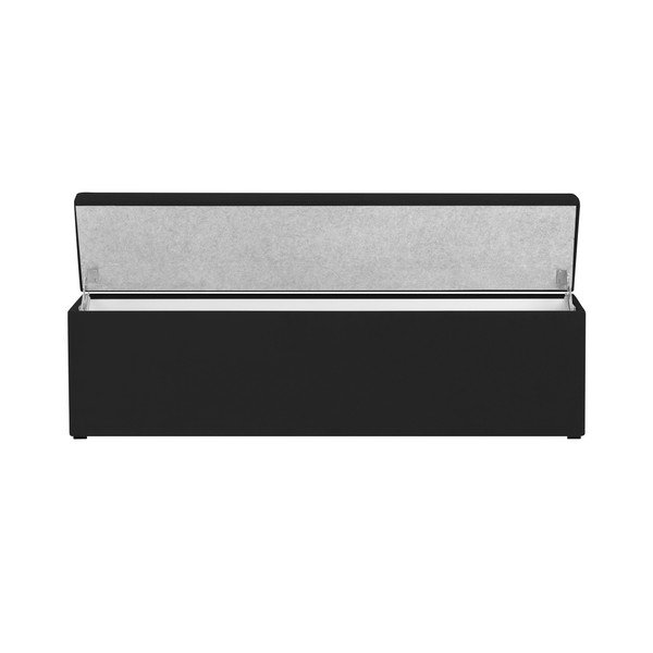 Otoman cu spaţiu depozitare Mazzini Sofas Ancona, 160 x 47 cm, negru-image-1