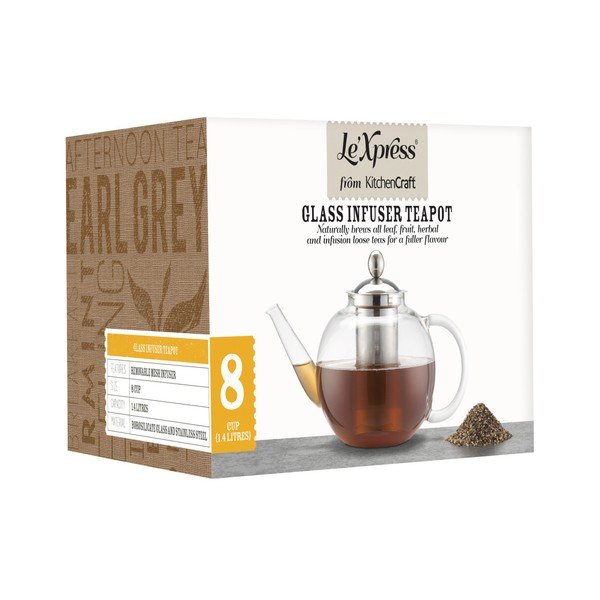 Ceinic de sticlă cu sită pentru ceai Kitchen Craft Le’Xpress, 1400 ml-image-2