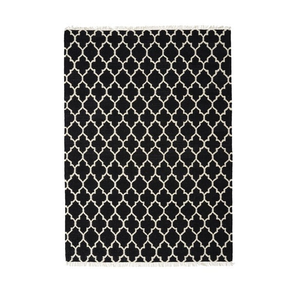 Covor din lână țesut manual Linie Design Arifa, 160 x 230 cm, negru