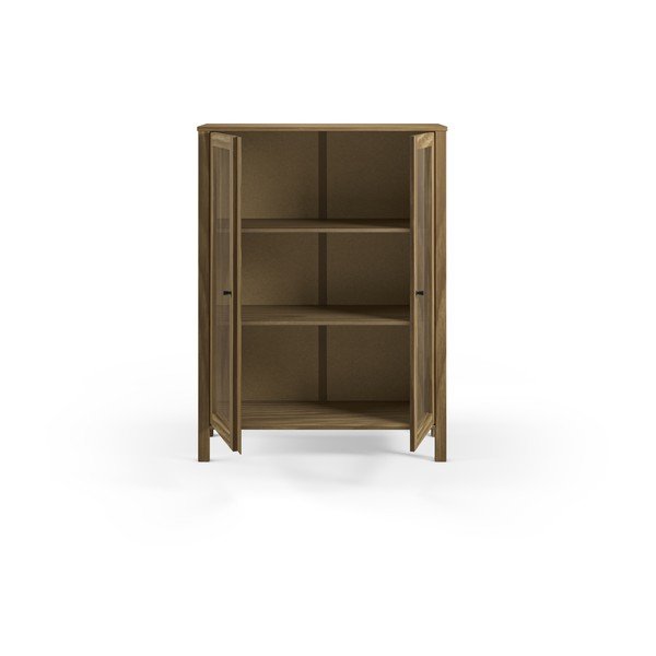 Vitrină în culoare naturală din lemn de pin 90x120x40 cm Alessandra – Marckeric-image-3