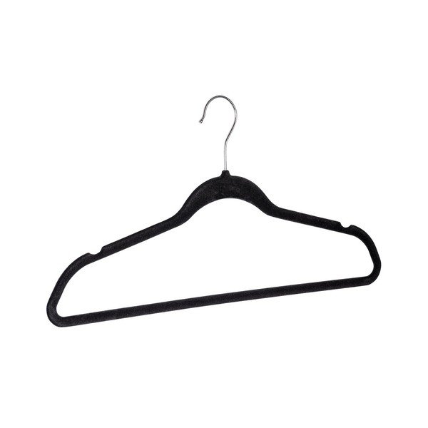 Set 5 umerașe din plastic pentru haine Wenko Flocking, negru-image-2