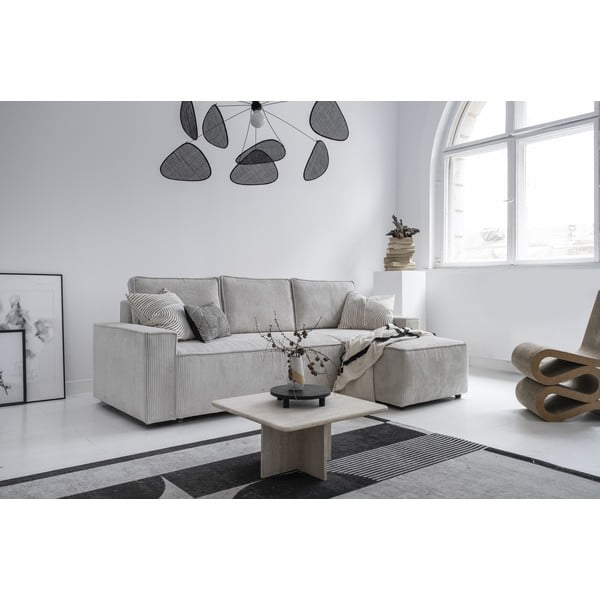 Colțar alb extensibil cu tapițerie din catifea reiată  (cu colț variabil) Brave Dave – Miuform-image-2