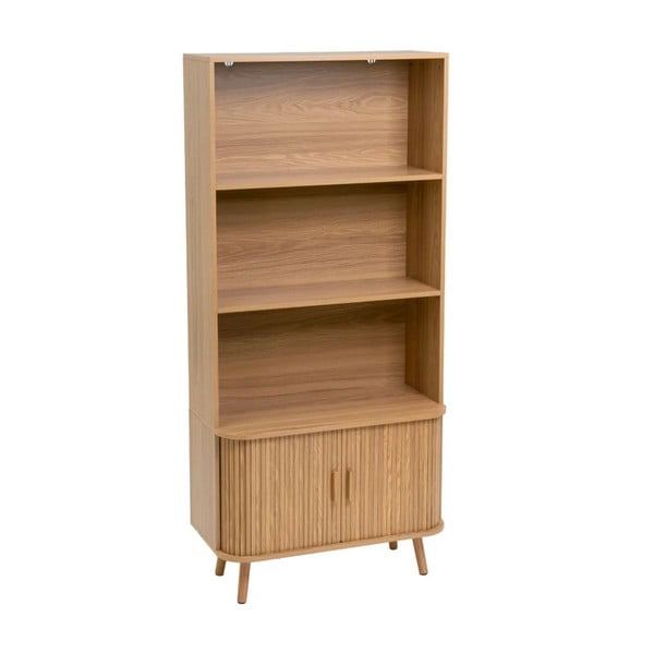 Bibliotecă în culoare naturală cu aspect de lemn de stejar 80x172x40 cm Elia – Casa Selección