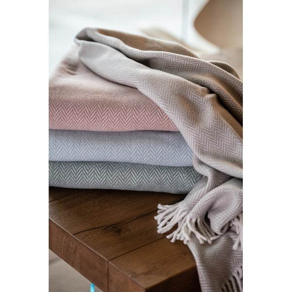 Pled din amestec de bumbac Euromant Skyline, 140 x 180 cm, roșu teracotă-image-4