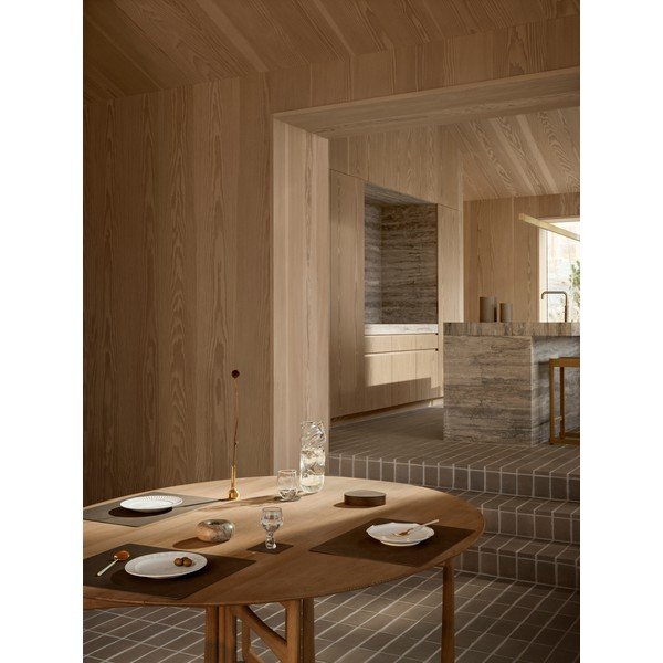 Suport pentru farfurii din piele ecologică 35x45 cm Square L Corduroy – LIND DNA-image-1