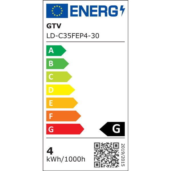 Bec cu filament E14, cu lumină albă caldă 4 W – GTV-image-1