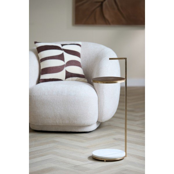 Măsuță auxiliară rotundă cu blat din marmură ø 26 cm Leda – Light & Living-image-2