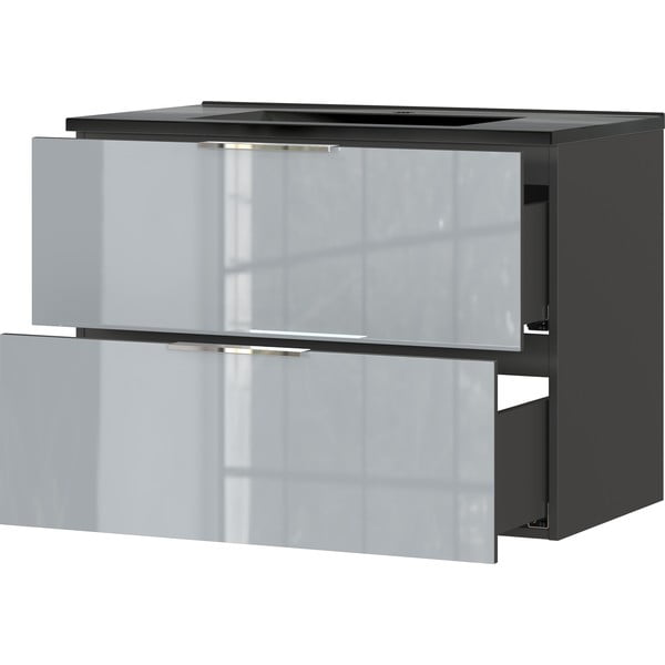 Dulap cu chiuvetă negru/gri suspendat 81x61 cm Vasio – Germania-image-3