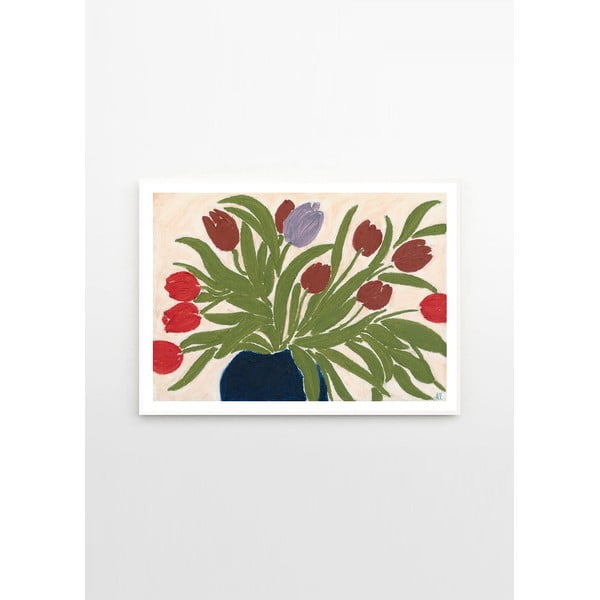 Poster 70x50 cm Tulips in a Blue Vase – Anine Cecilie Iversen – The Poster Club-image-3