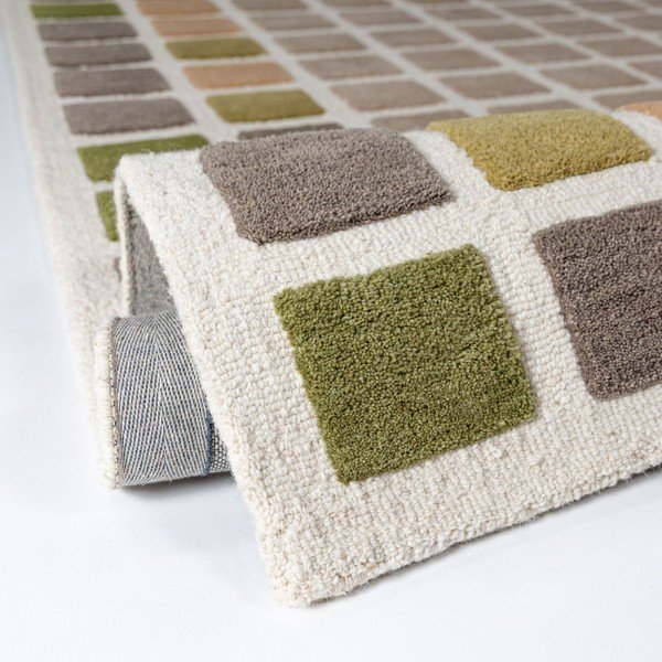 Covor verde țesut manual din lână 140x200 cm Renga Wool – Flair Rugs-image-2
