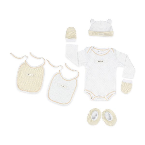 Set îmbrăcăminte bebeluș Naf Naf Tres Chic, detalii bej