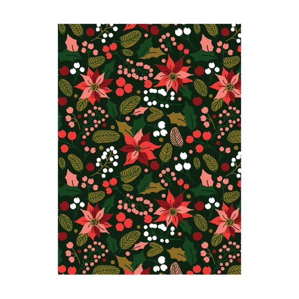 5 coli de hârtie de împachetat eleanor stuart Winter Floral, 50 x 70 cm