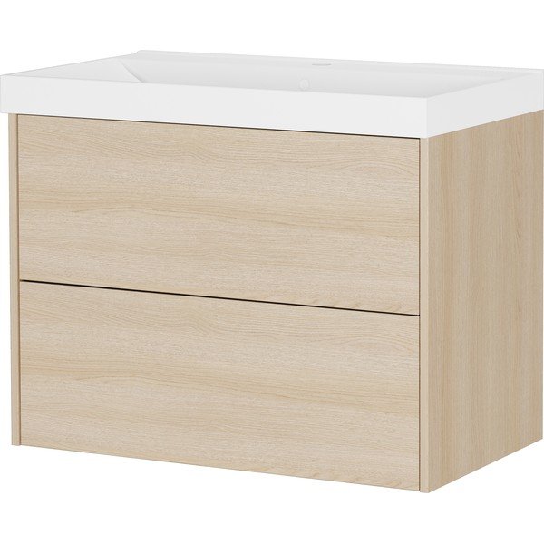 Dulap sub chiuvetă în culoare naturală suspendat cu aspect de lemn de stejar 81x65 cm Bodera – Germania
